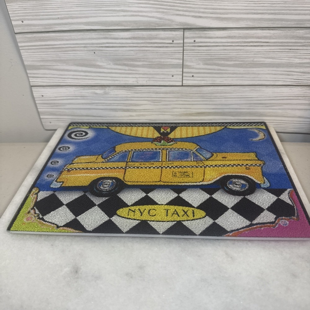 Taxi Glass Cutting Board vintage
